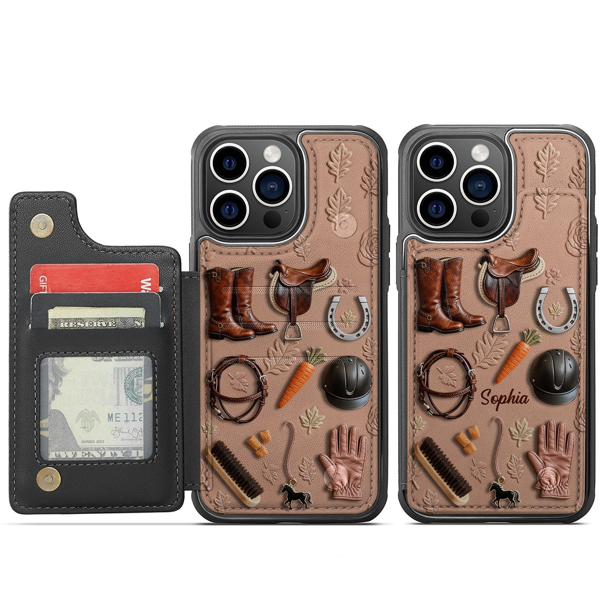 Love Horses - Personalized Horse Fully Printed Wallet Phone Case