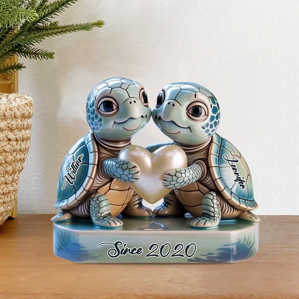 Slow And Steady, Always Together Gift For Husband Wife, Anniversary - Personalized Couple Custom Shaped Acrylic Plaque