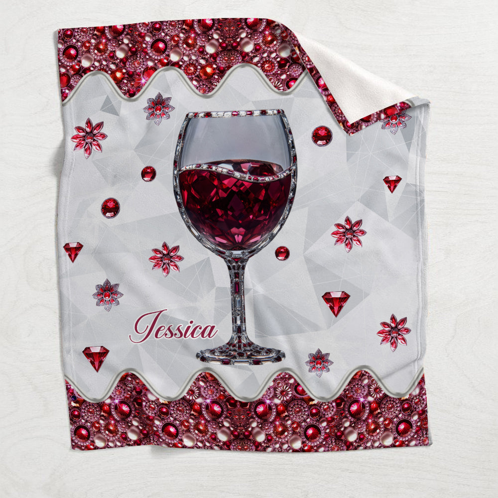Just A Girl Who Loves Wine - Personalized Wine Blanket