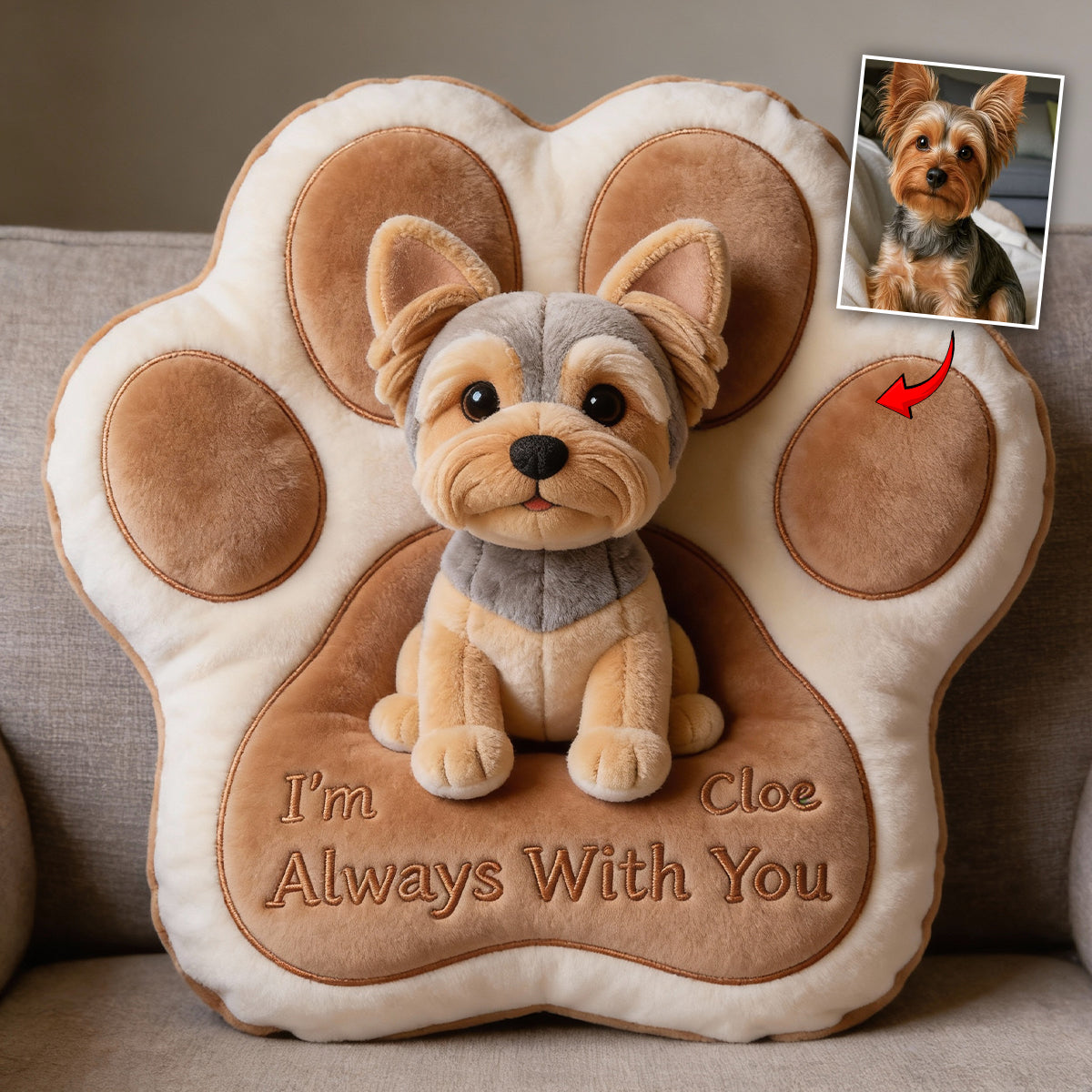 When You Miss Me Hug This Pillow - Personalized Dog Faux Fur Shaped Pillow