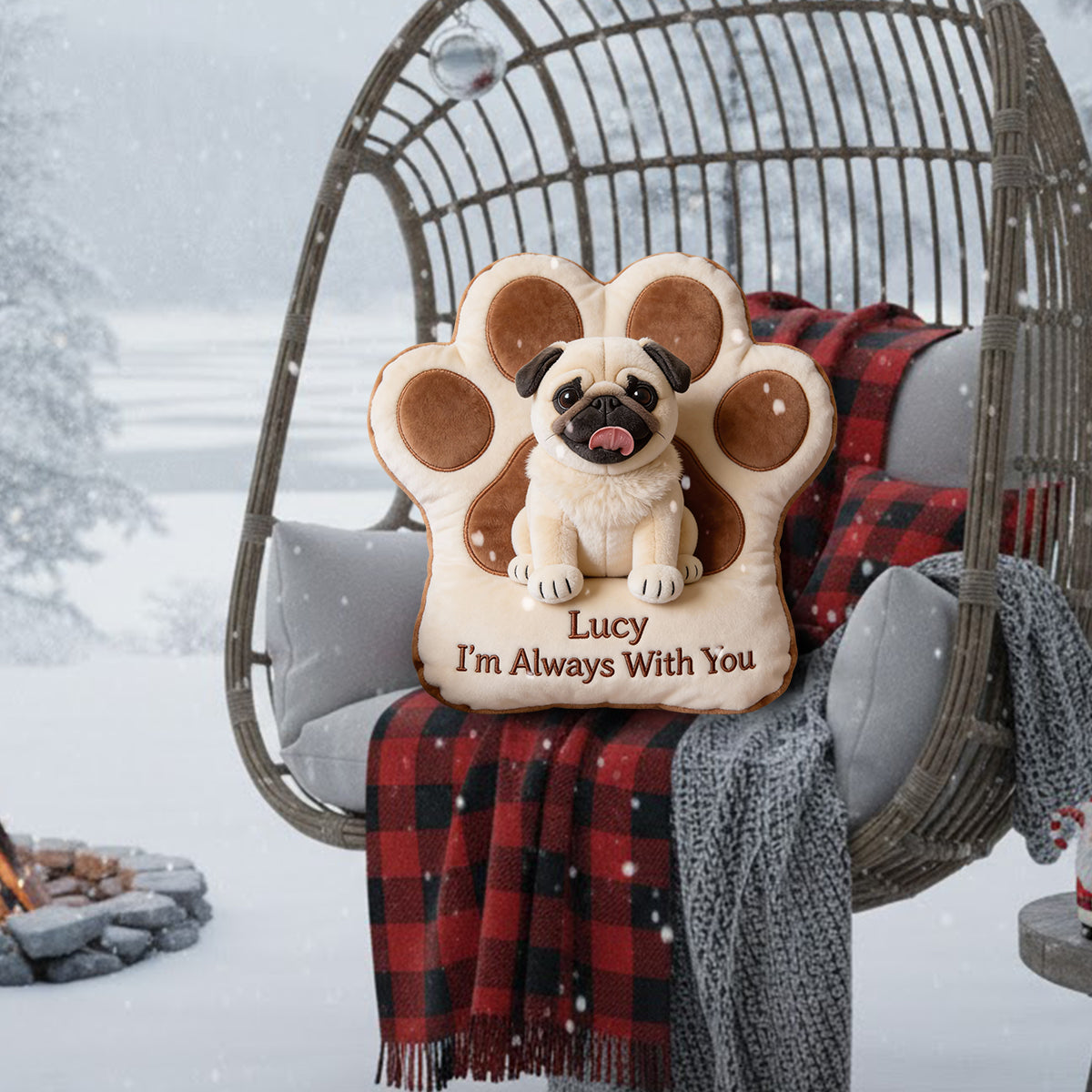 When You Miss Me Hug This Pillow - Personalized Dog Faux Fur Shaped Pillow