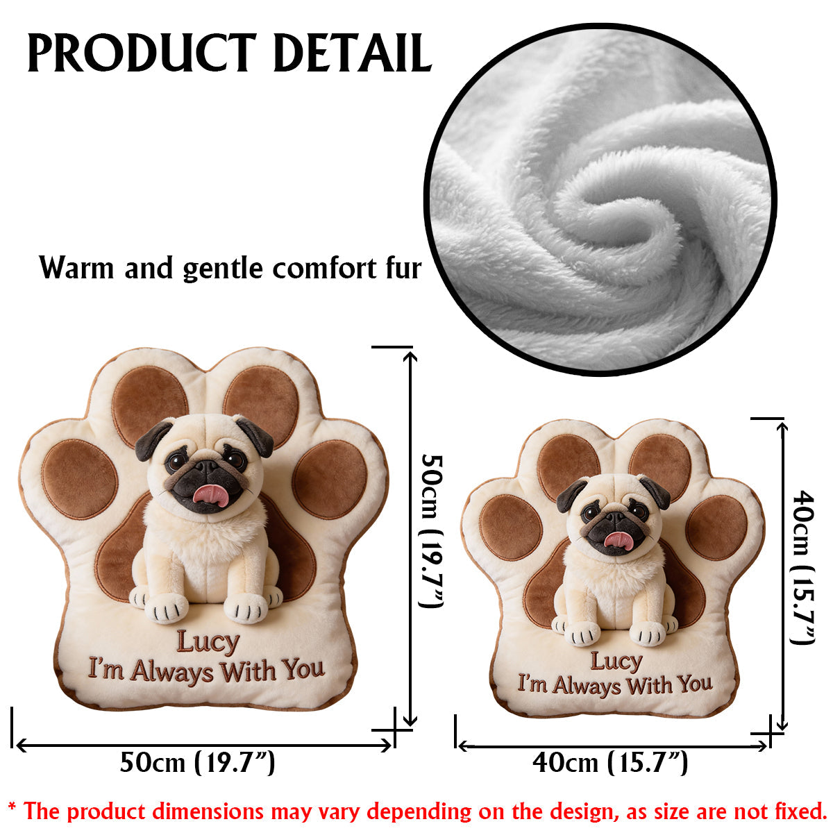 When You Miss Me Hug This Pillow - Personalized Dog Faux Fur Shaped Pillow