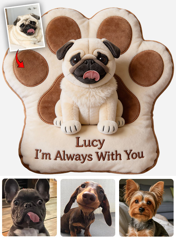 When You Miss Me Hug This Pillow - Personalized Dog Faux Fur Shaped Pillow