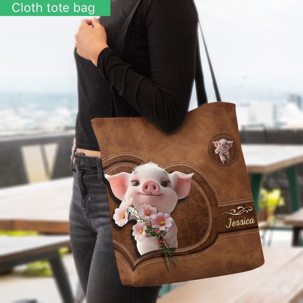 Cute Pig - Personalized Pig Lover Tote Bag