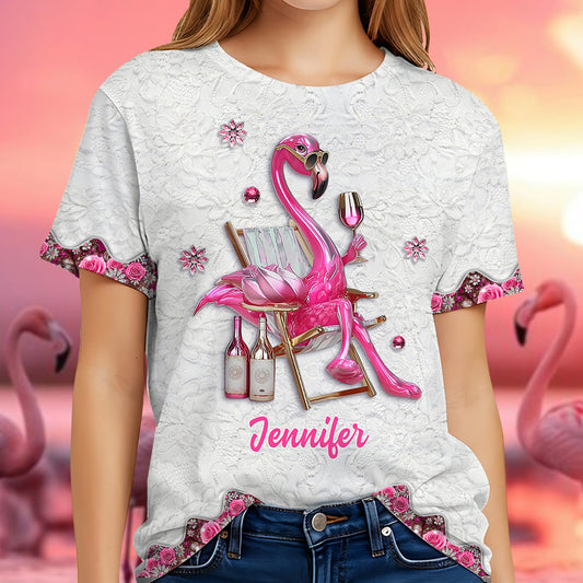 Be a Flamingo In a Flock of Pigeons - Personalized Flamingo All Over Shirt