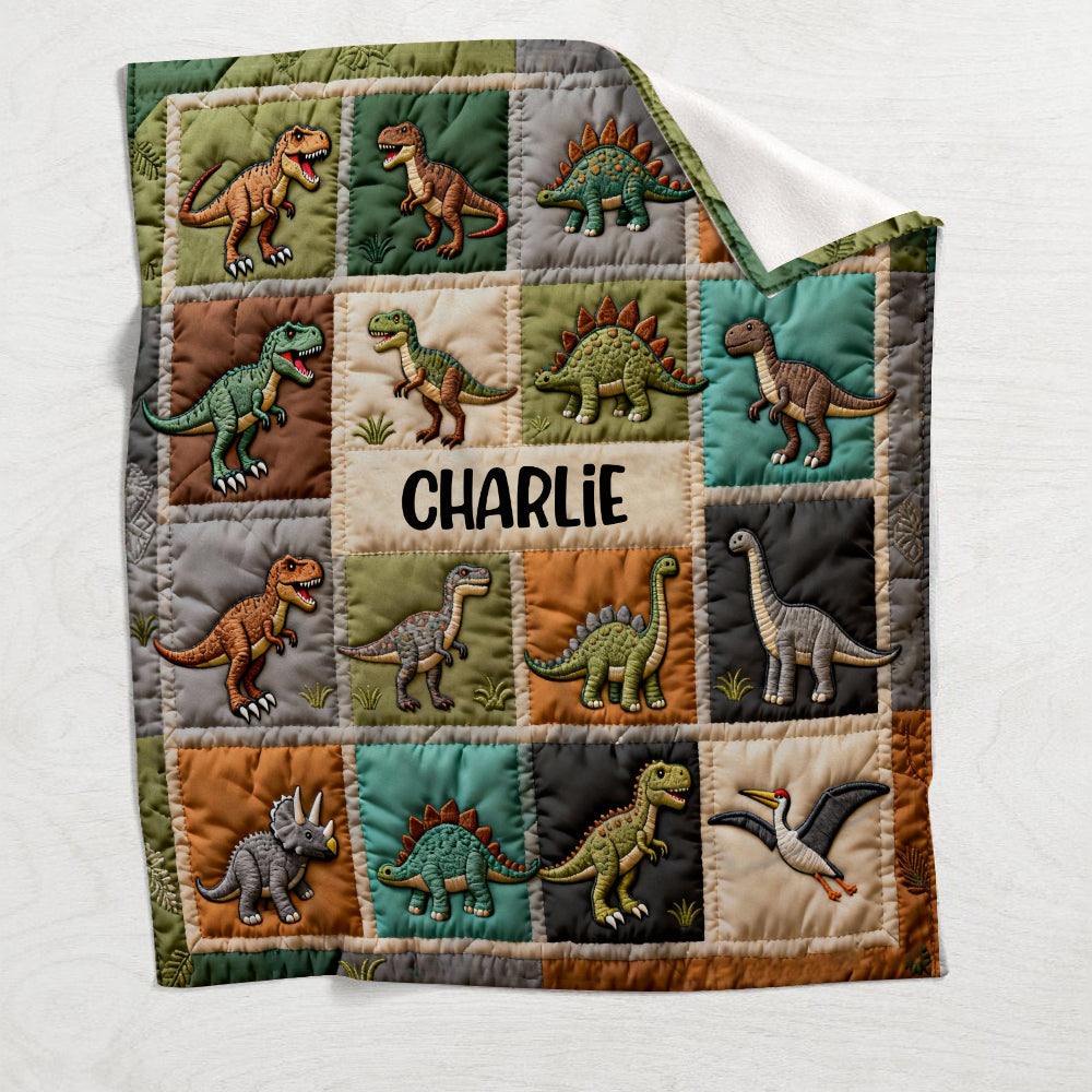 Love Dinosaur - Personalized Kid Blanket