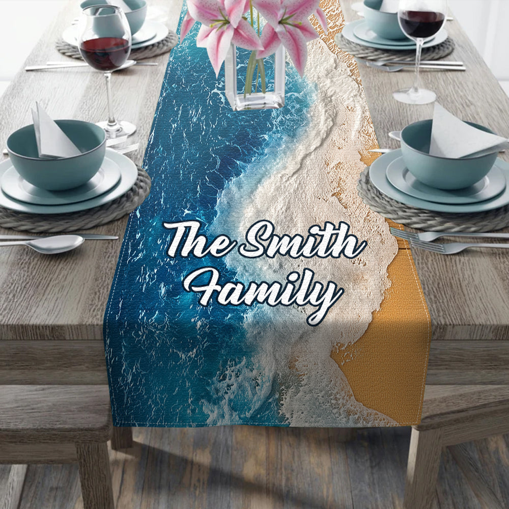Pearls & Waves - Personalized Sea Lover Table Runner