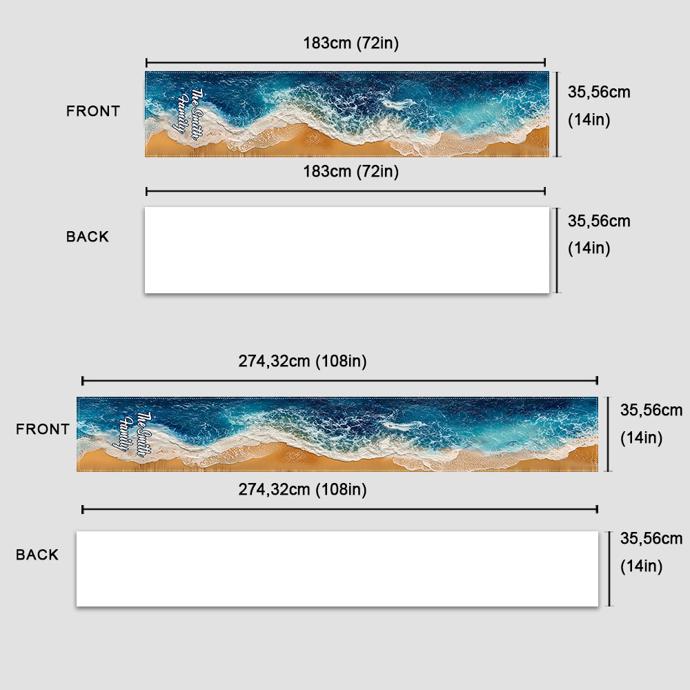 Pearls & Waves - Personalized Sea Lover Table Runner