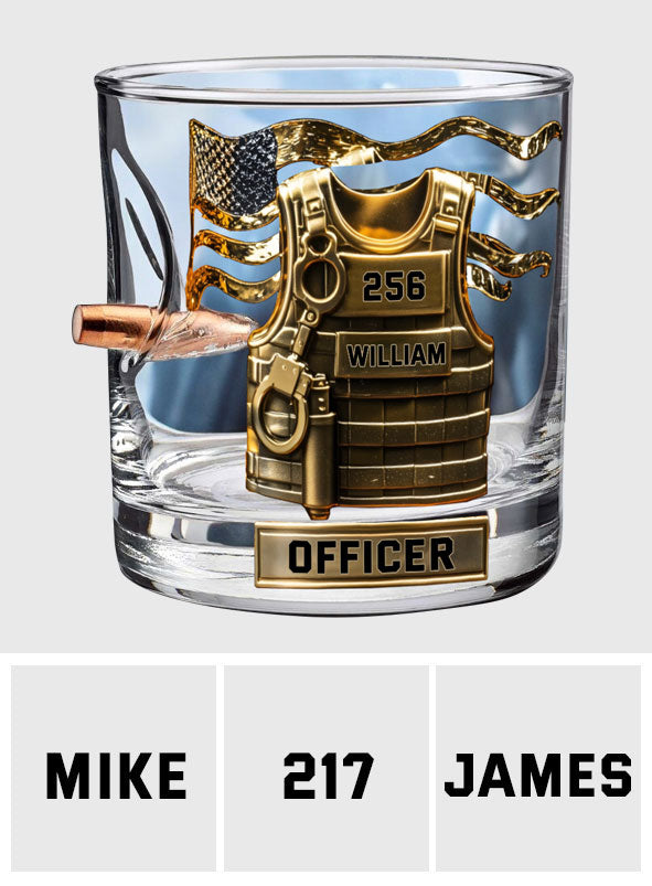 Serve And Protect - Personalized Police Officer Bullet Whiskey Glass