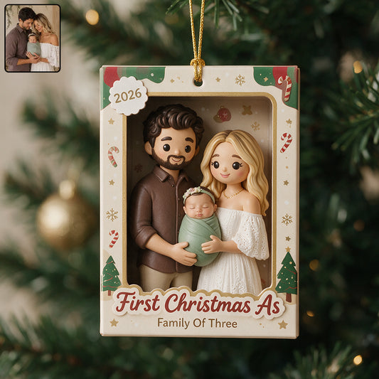 First Christmas As Married Couple/ Family Of Three.... - Personalized Couple Ornament