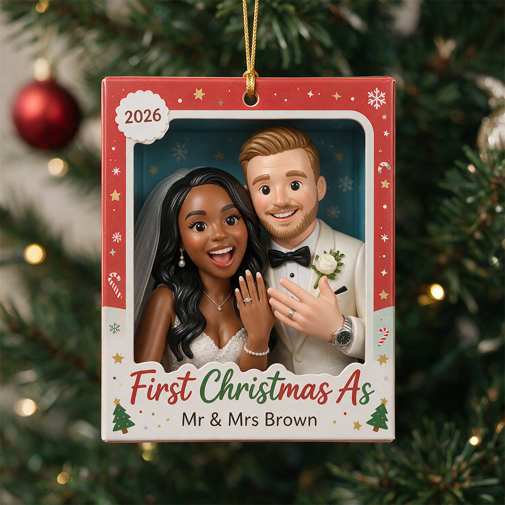 First Christmas As Married Couple/ Family Of Three.... - Personalized Couple Ornament