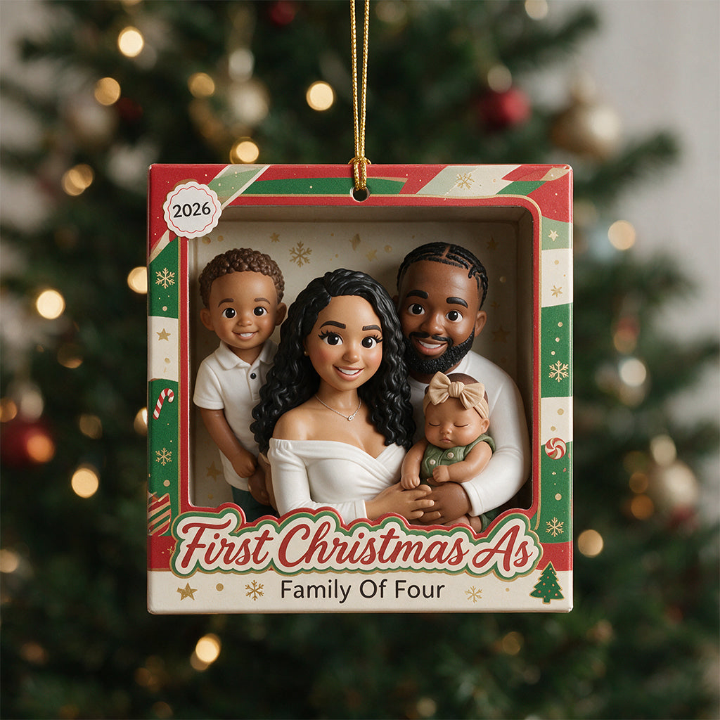First Christmas As Married Couple/ Family Of Three.... - Personalized Couple Ornament