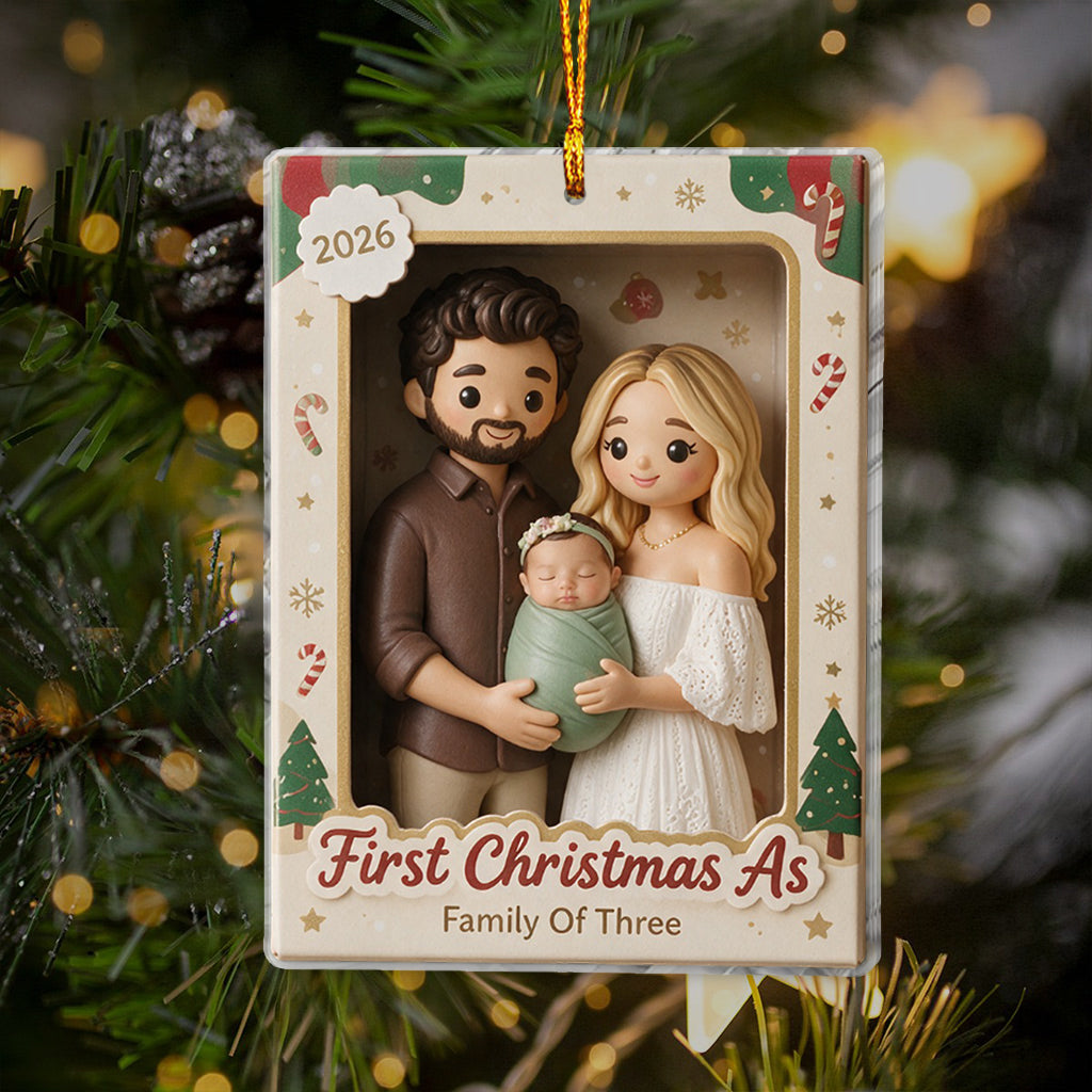 First Christmas As Married Couple/ Family Of Three.... - Personalized Couple Ornament