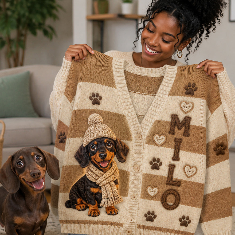 Love My Pets - Personalized Dog Cardigan Sweater