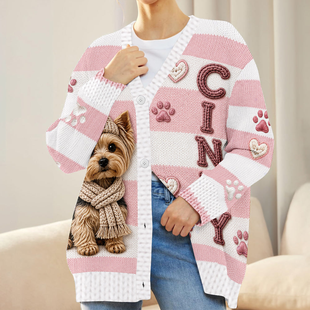 Love My Pets - Personalized Dog Cardigan Sweater