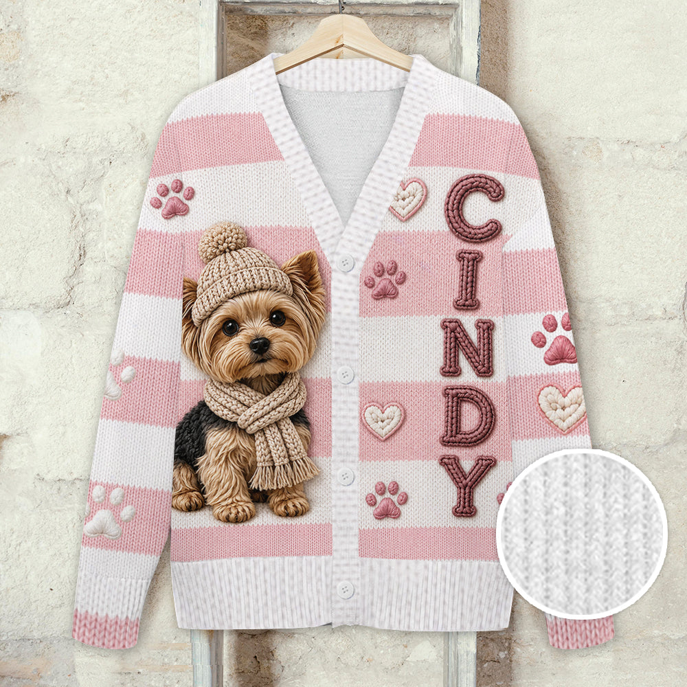 Love My Pets - Personalized Dog Cardigan Sweater