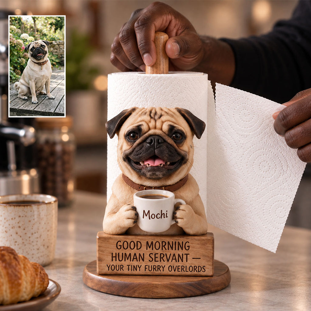 Good Morning - Personalized Dog Paper Towel Stand
