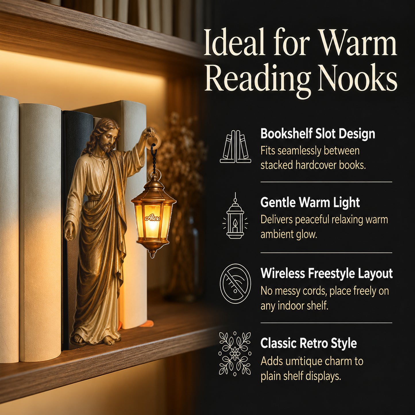 Believer - Personalized Christian Bookshelf Lamp