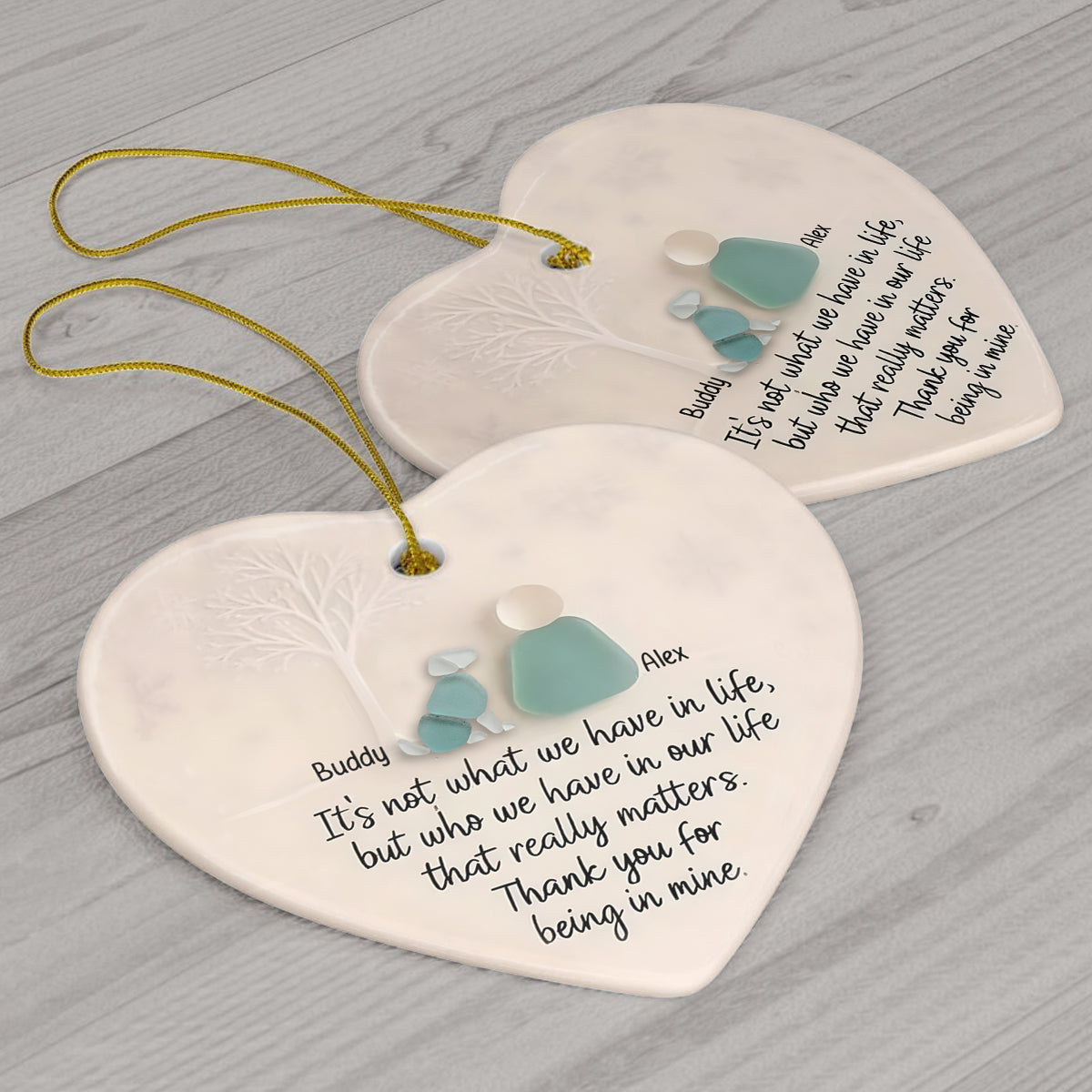 It's Not What We Have In Life - Personalized Dog Ceramic Heart Ornament