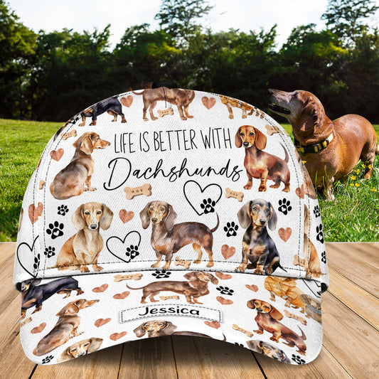 Life Is Better With Dachshunds - Personalized Dog Classic Cap