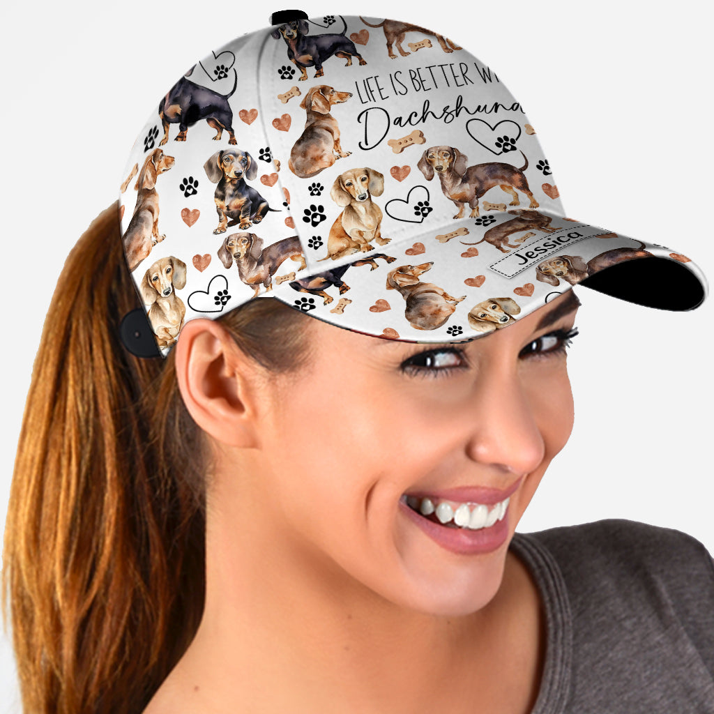Life Is Better With Dachshunds - Personalized Dog Classic Cap