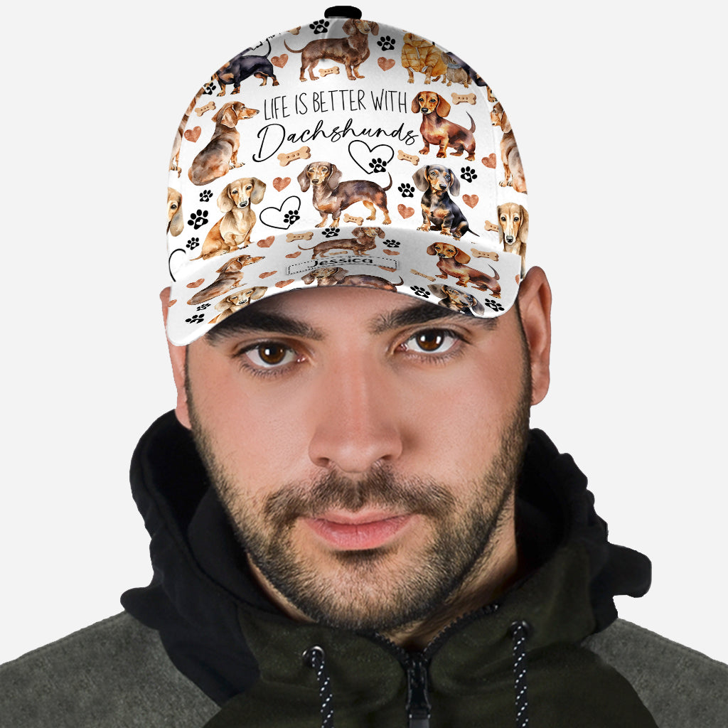 Life Is Better With Dachshunds - Personalized Dog Classic Cap
