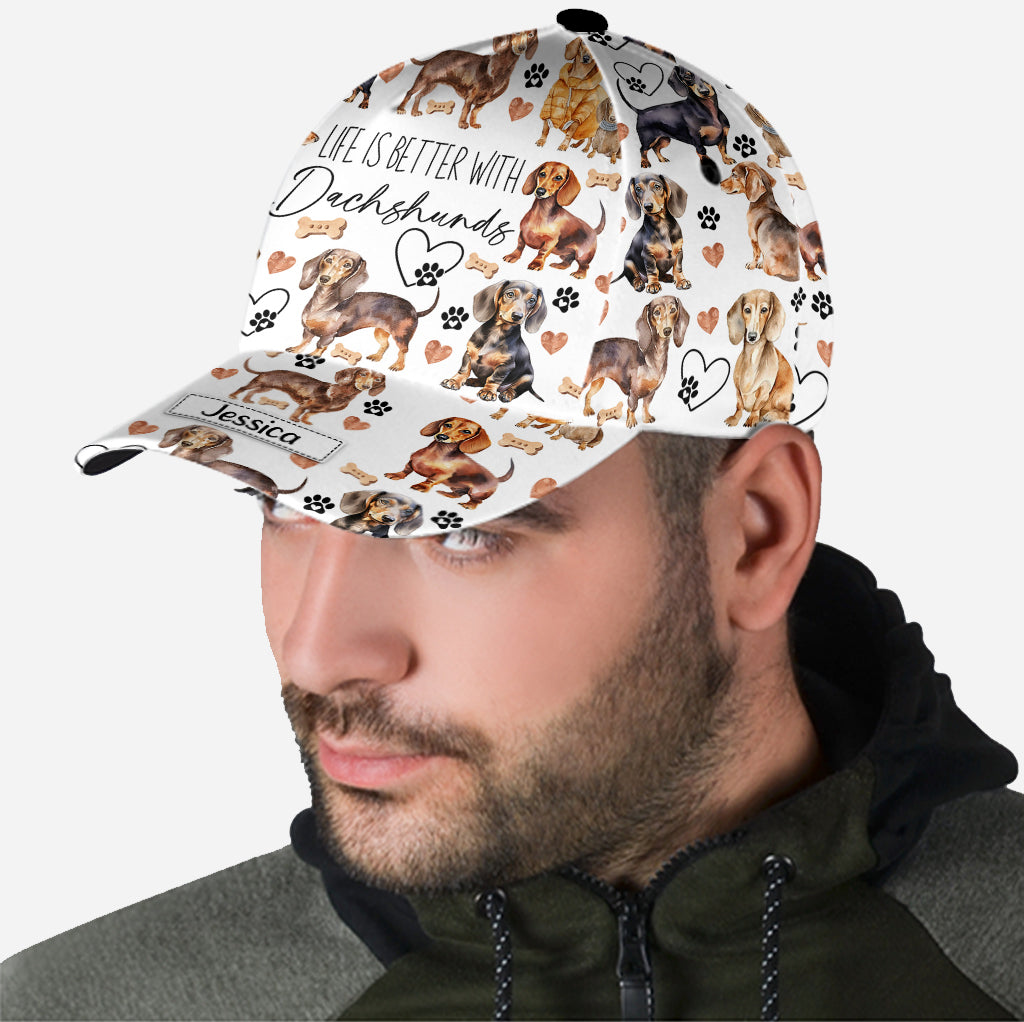 Life Is Better With Dachshunds - Personalized Dog Classic Cap