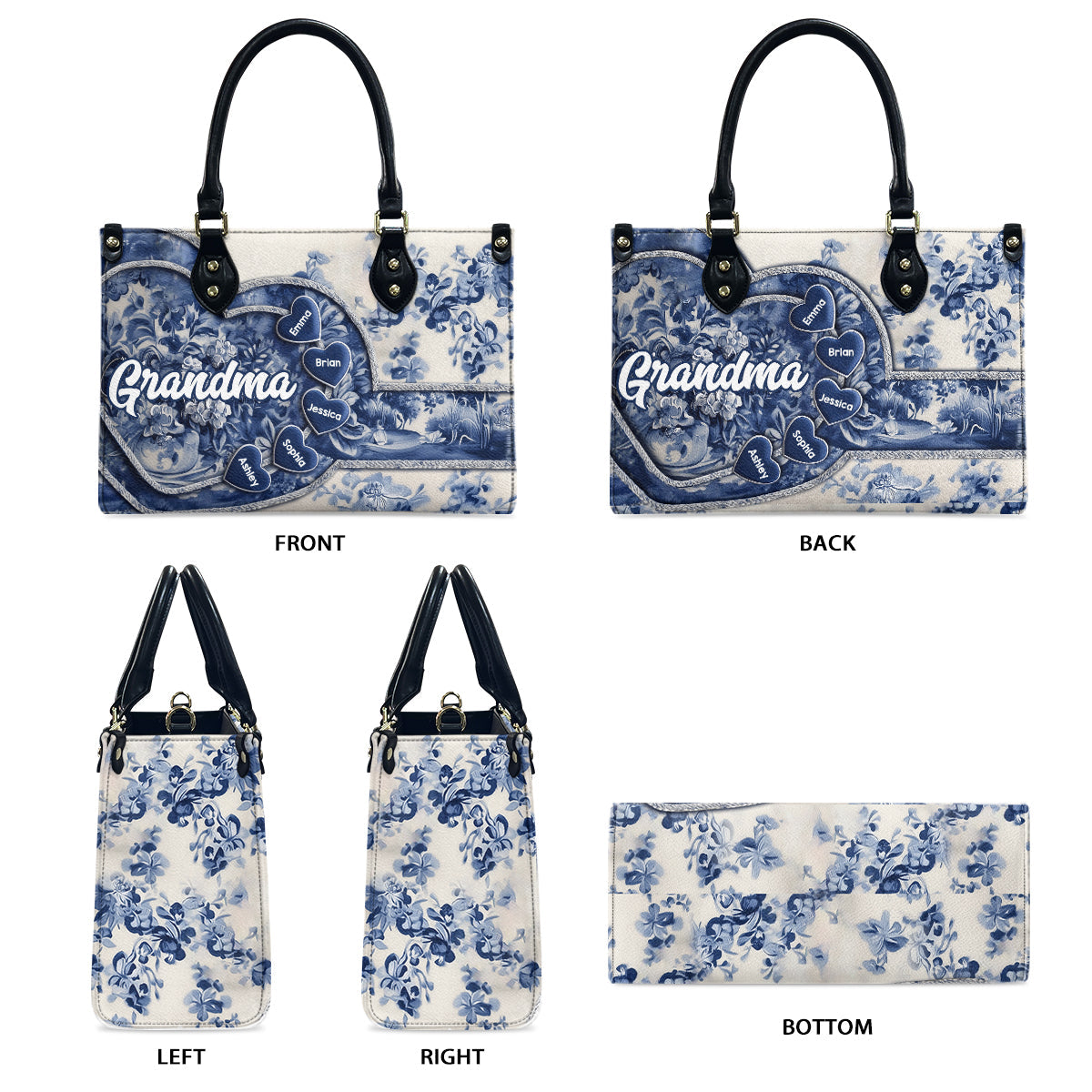 Grandma Nana Gigi - Personalized Grandma Leather Handbag