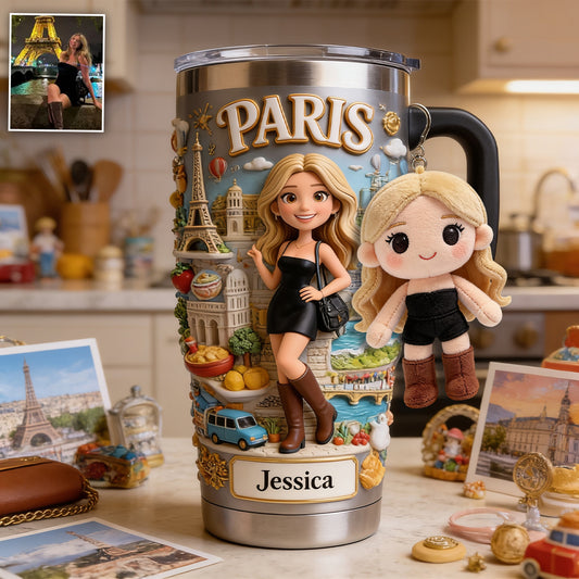Just A Girl Who Loves Travelling - Personalized Travelling Tumbler With Handle