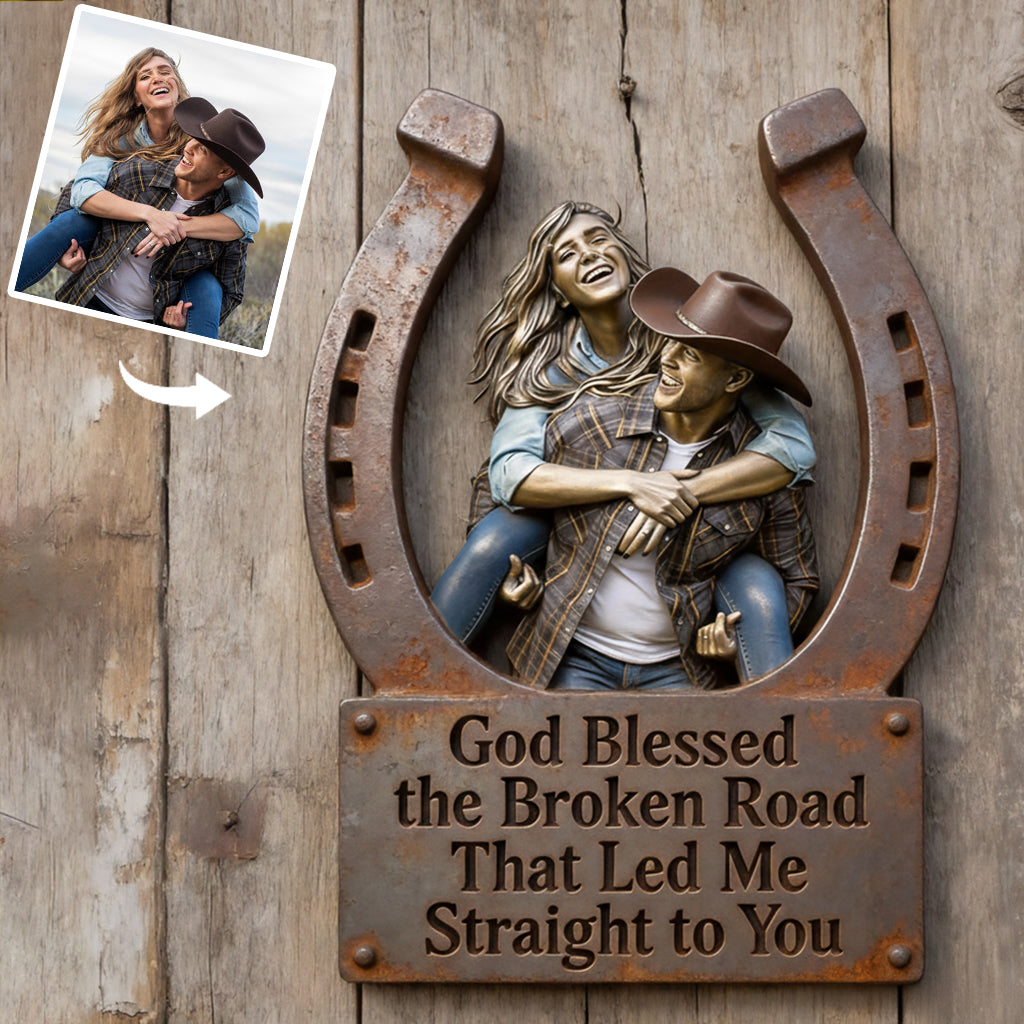 Western Style Couple Gift - Personalized Horse Cut Metal Sign