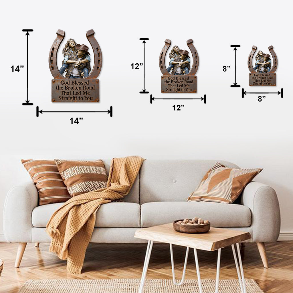 Western Style Couple Gift - Personalized Horse Cut Metal Sign