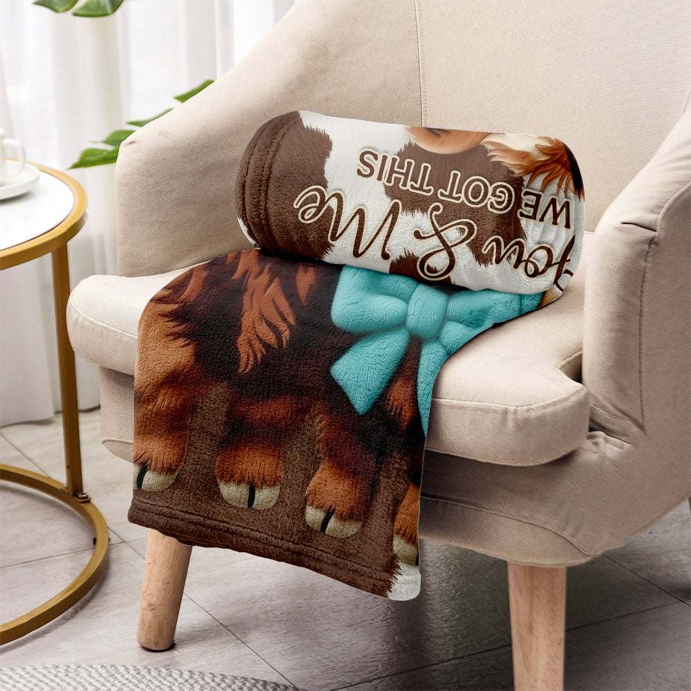 You & Me We - Personalized Highland Cow Blanket