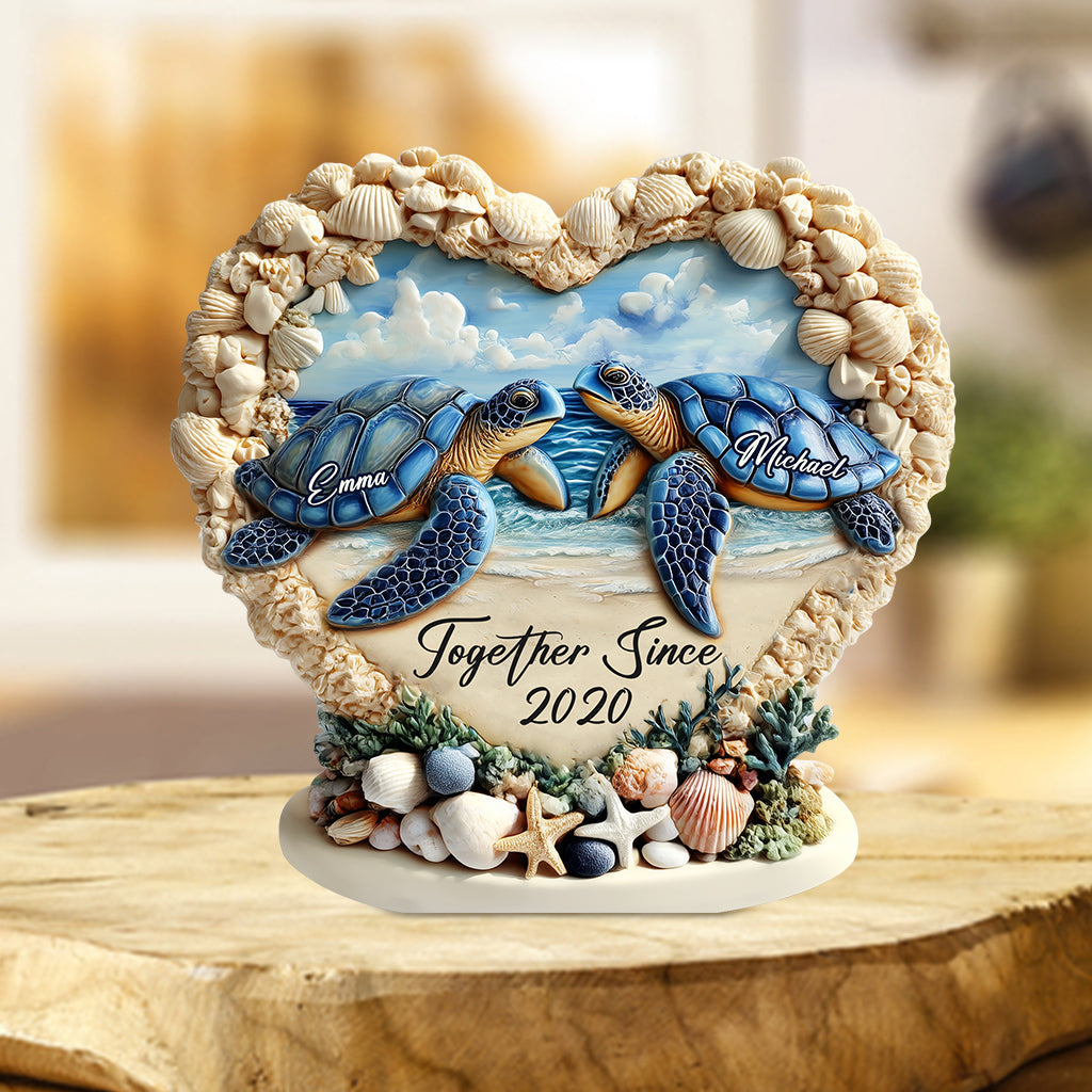 Together Since - Personalized Turtle Custom Shaped Acrylic Plaque