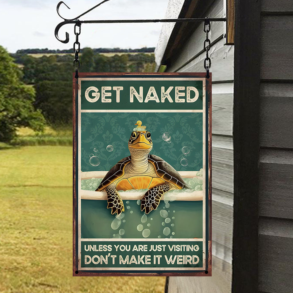 Don't Make It Weird - Turtle Rectangle Metal Sign