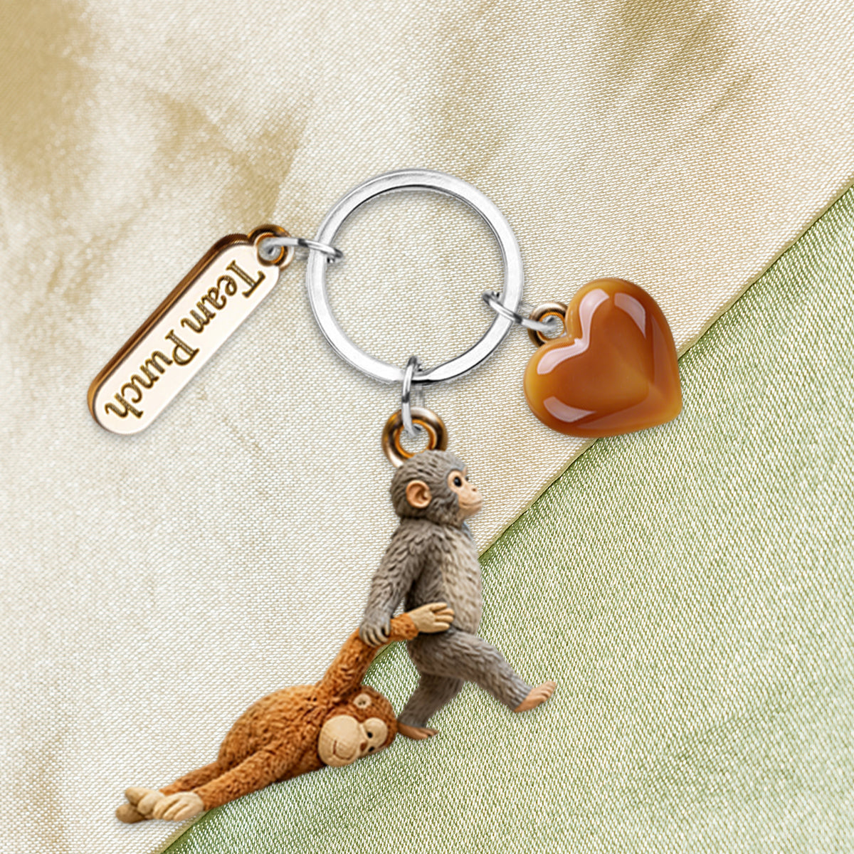 Team Punch - Monkey Lover Keychain With Charms