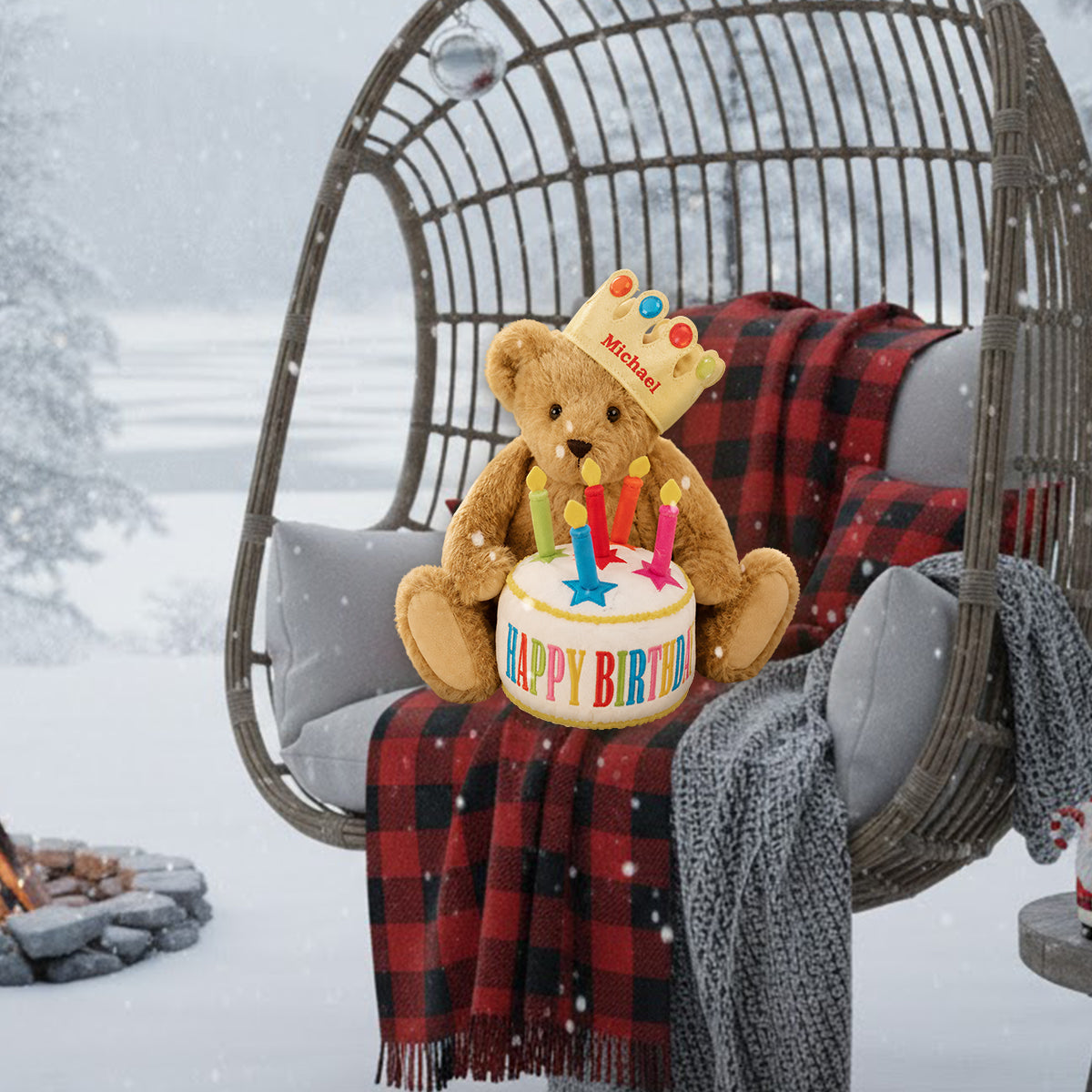 Happy Birthday - Personalized Birthday Premium Faux Fur Pillow