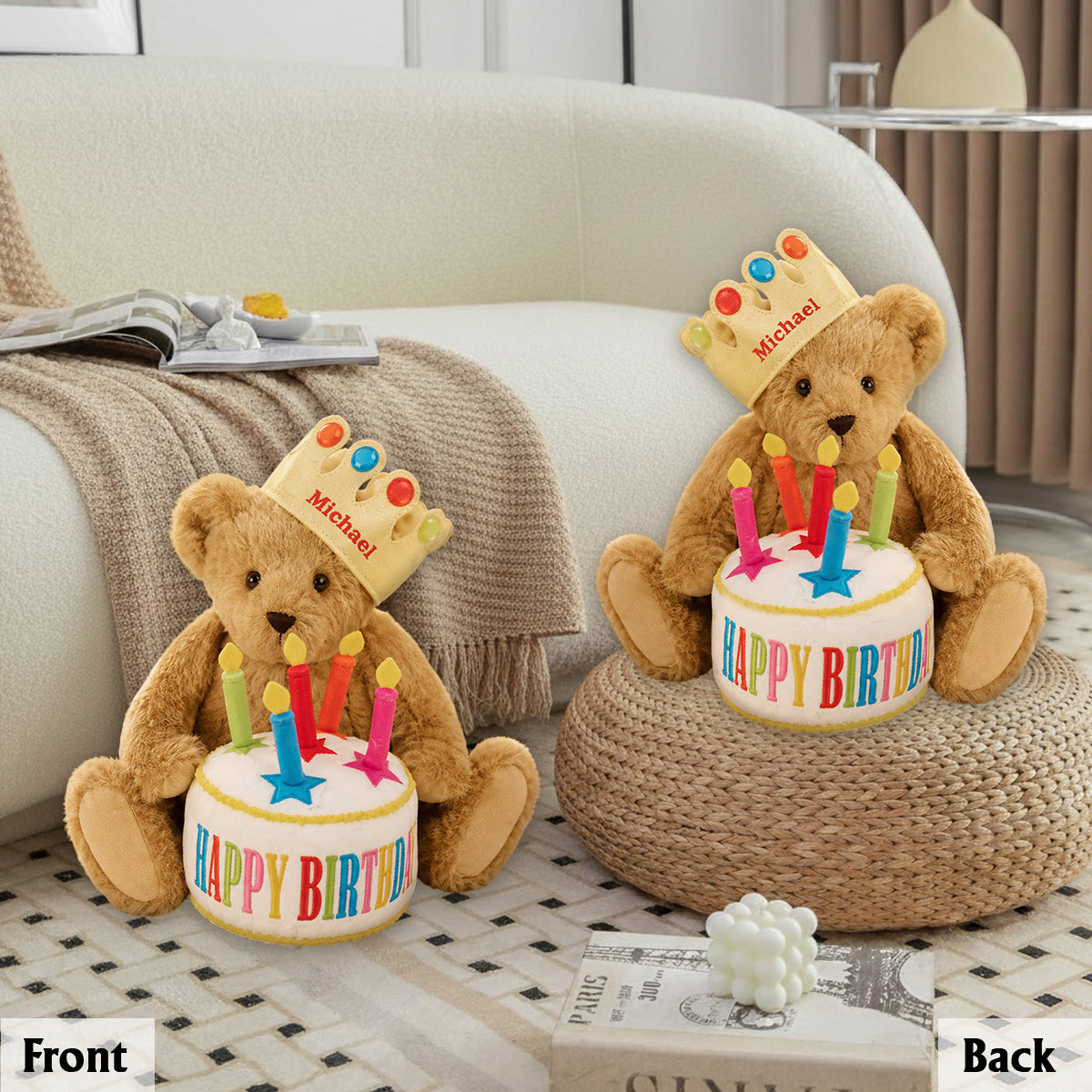 Happy Birthday - Personalized Birthday Premium Faux Fur Pillow