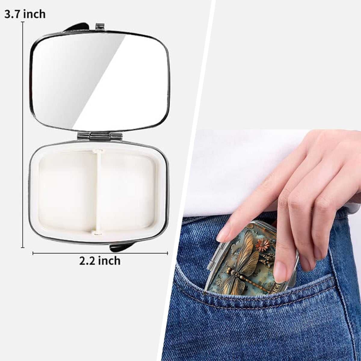 Beautiful Dragonfly, Butterfly/ Hummingbird/ Bee - Personalized Gardening Pill Organizer Box