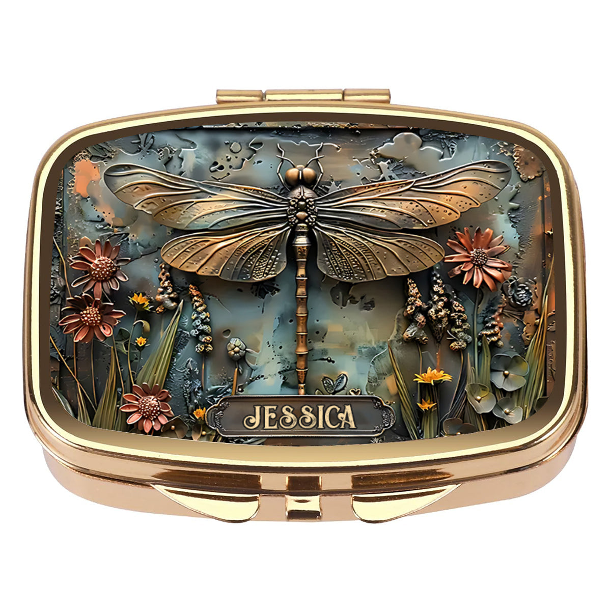 Beautiful Dragonfly, Butterfly/ Hummingbird/ Bee - Personalized Gardening Pill Organizer Box