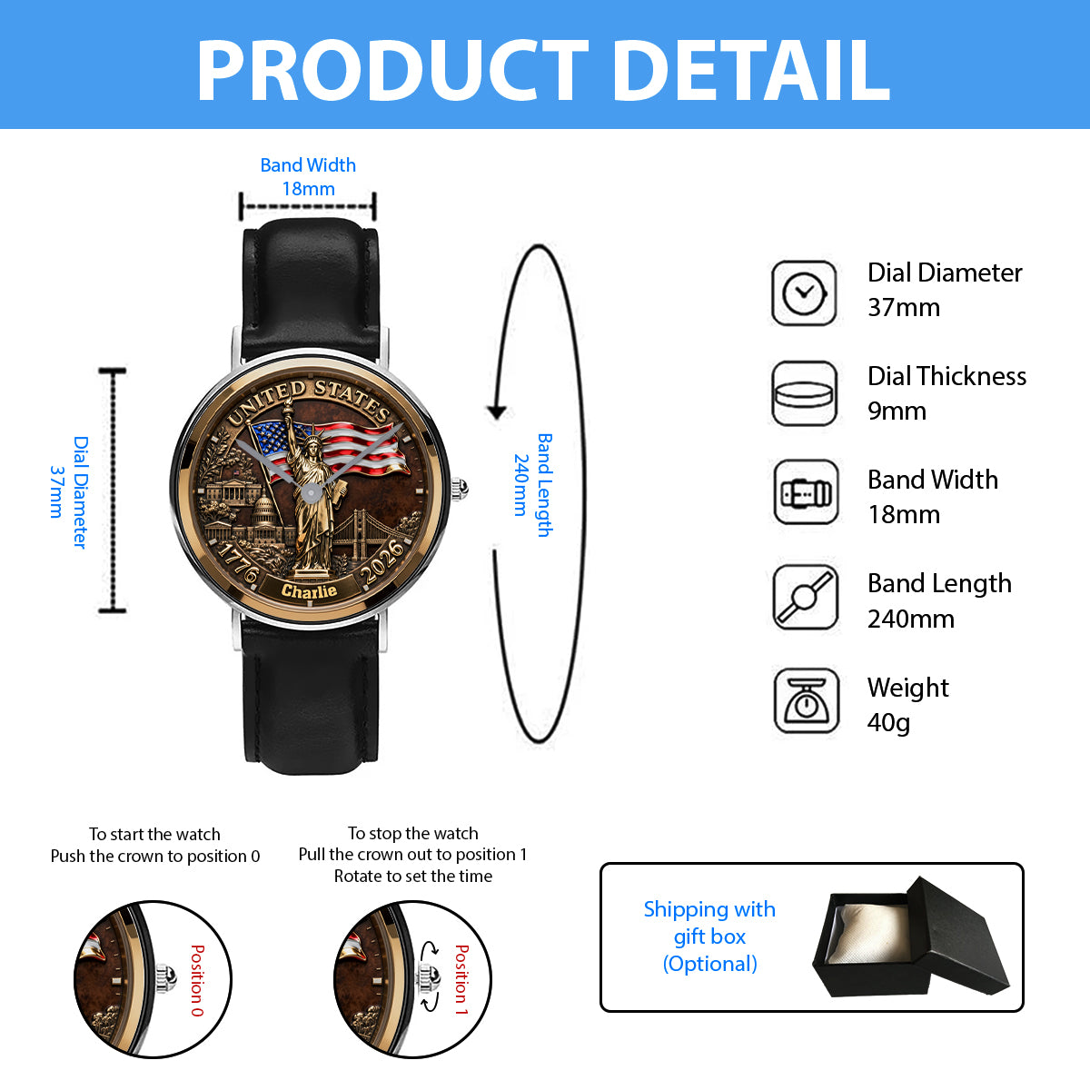250th Anniversary - Personalized Veteran Hand Watch