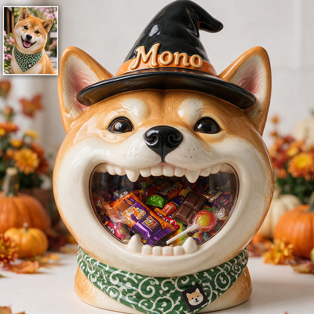 Halloween Pet Candy Holder - Personalized Dog Acrylic Pot