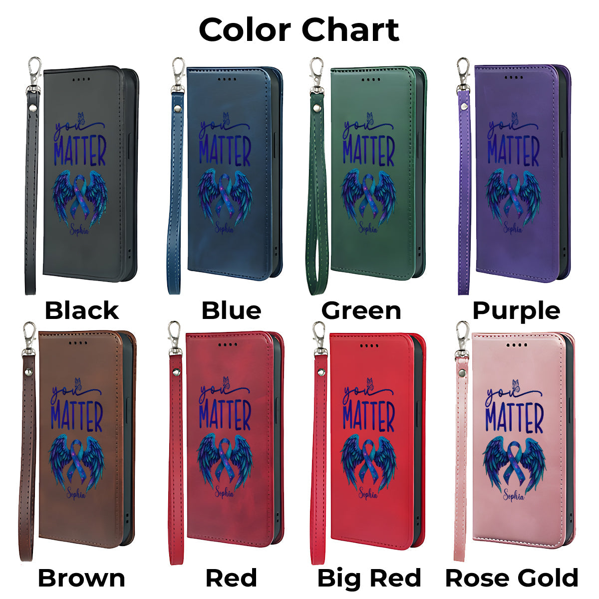 You Matter - Personalized Suicide Prevention Wallet Phone Case With Strap