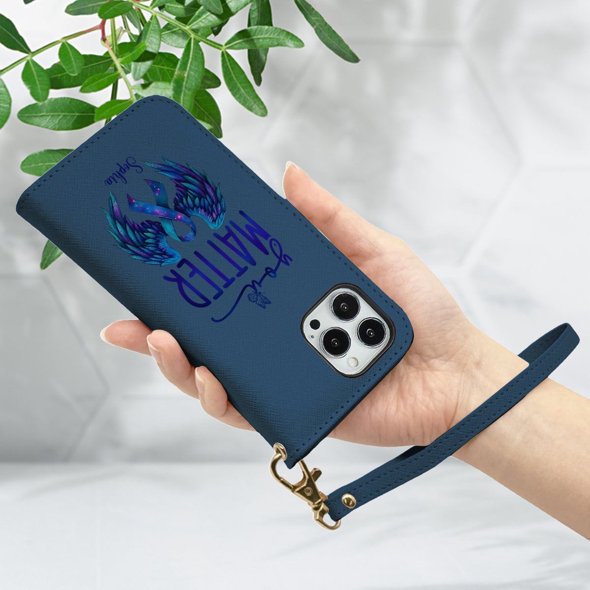 You Matter - Personalized Suicide Prevention Wallet Phone Case With Strap