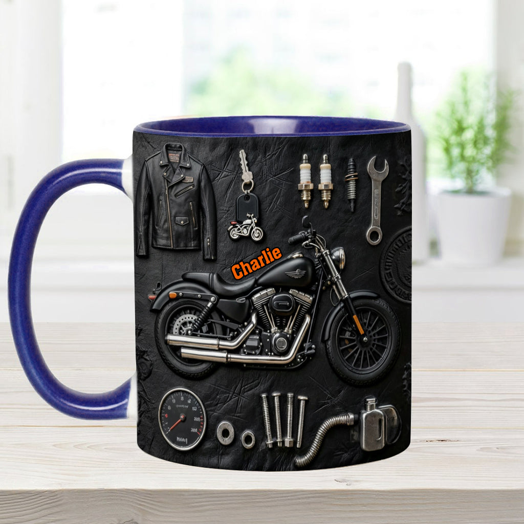 Motorcycle - Personalized Biker Accent Mug & Coaster