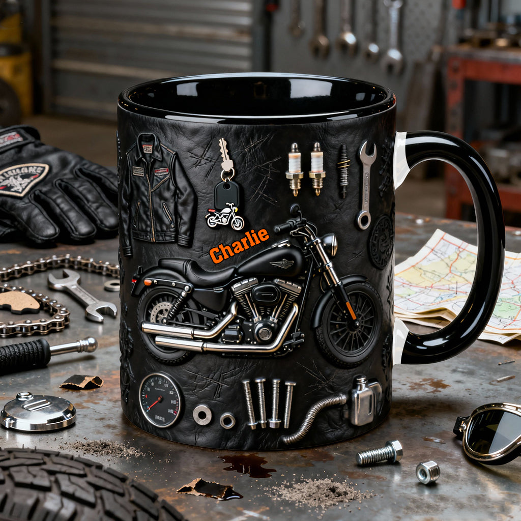 Motorcycle - Personalized Biker Accent Mug & Coaster