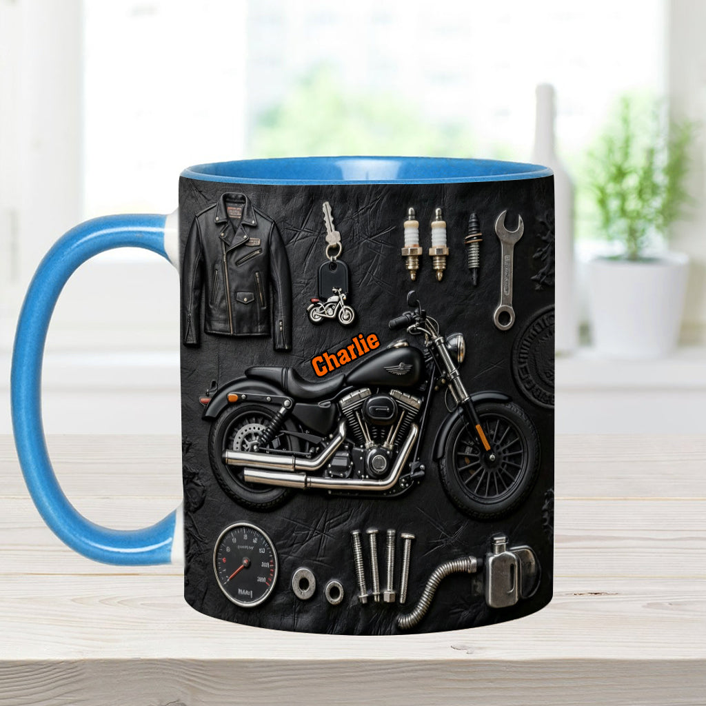 Motorcycle - Personalized Biker Accent Mug & Coaster