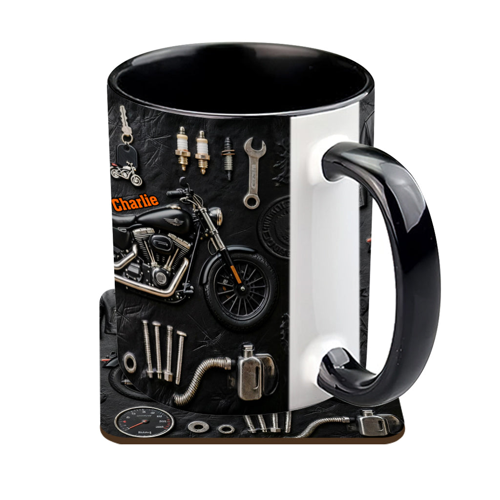 Motorcycle - Personalized Biker Accent Mug & Coaster