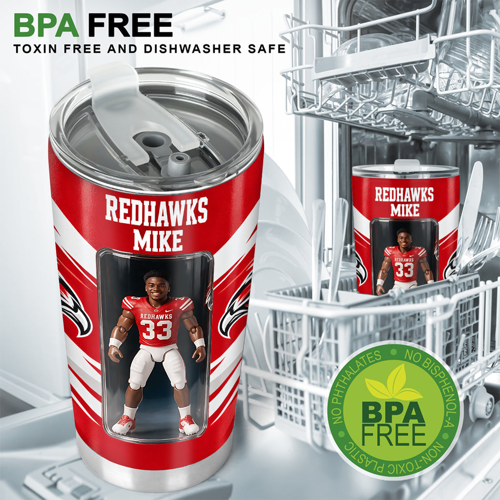 Any Sport, Any Photo, Any Team - Personalized Football Tumbler