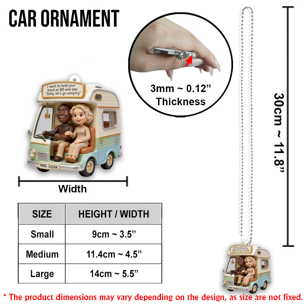 Let's Go Camping - Personalized Camping Transparent Car Ornament