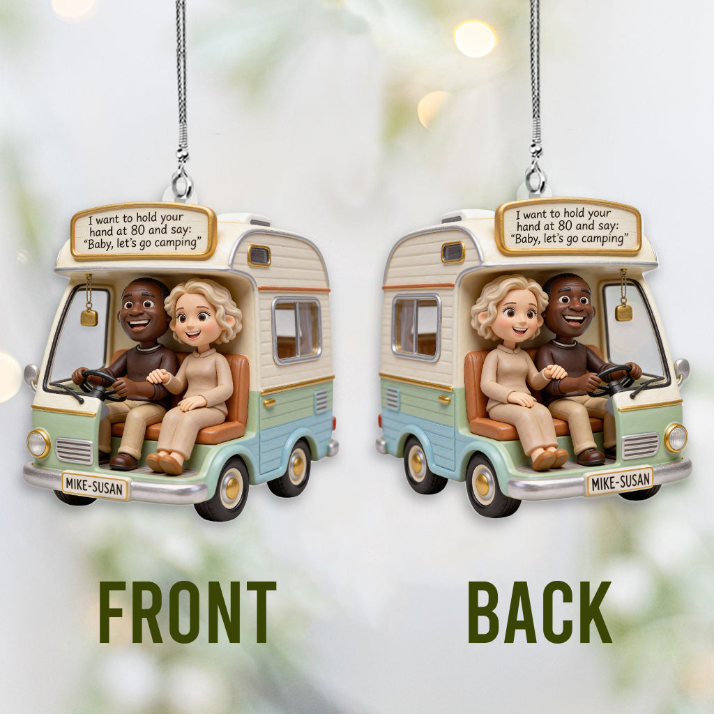 Let's Go Camping - Personalized Camping Transparent Car Ornament